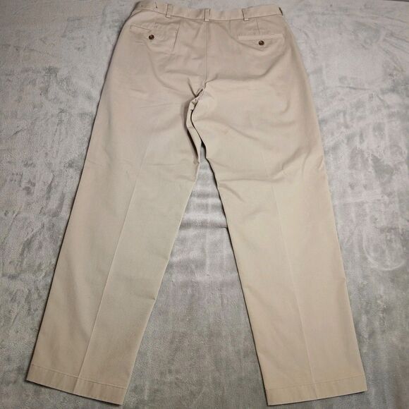Brooks Brothers Hudson Dress Pants Mens 36x32 Classic Khaki Cotton Golf Preppy - Picture 5 of 13